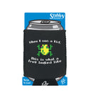 When Was A Kid This Is What A Frog Looked Like - Funny Stubby Holder With Base