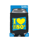 Love The 80S Yellow Blue - Funny Stubby Holder With Base