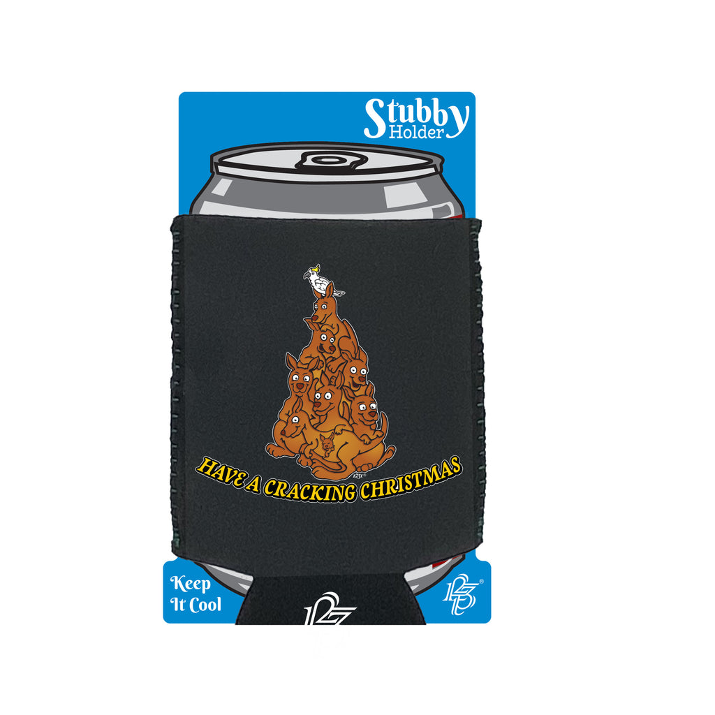 Have A Cracking Christmas Kangaroo - Funny Stubby Holder With Base