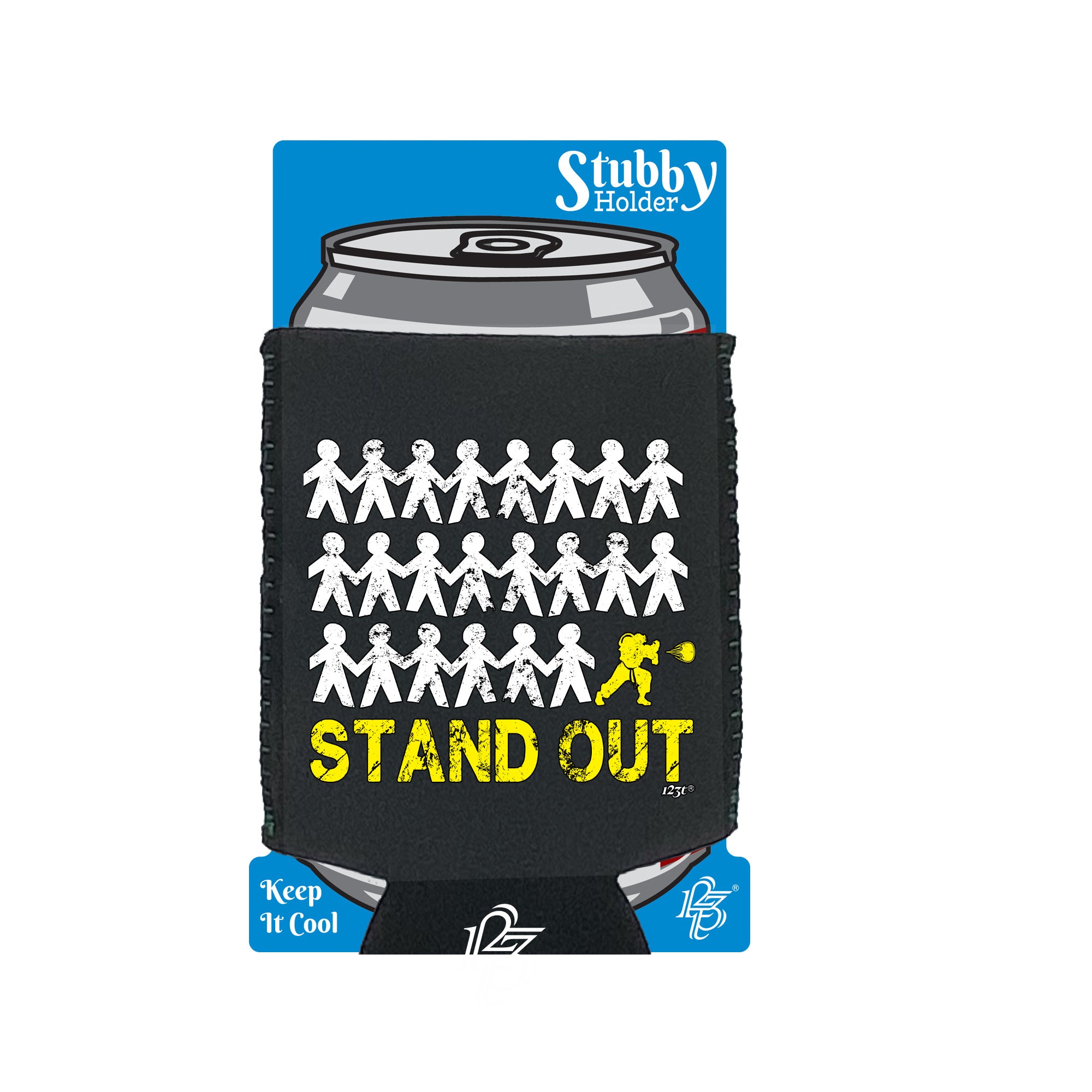 Stand Out Figher - Funny Stubby Holder With Base