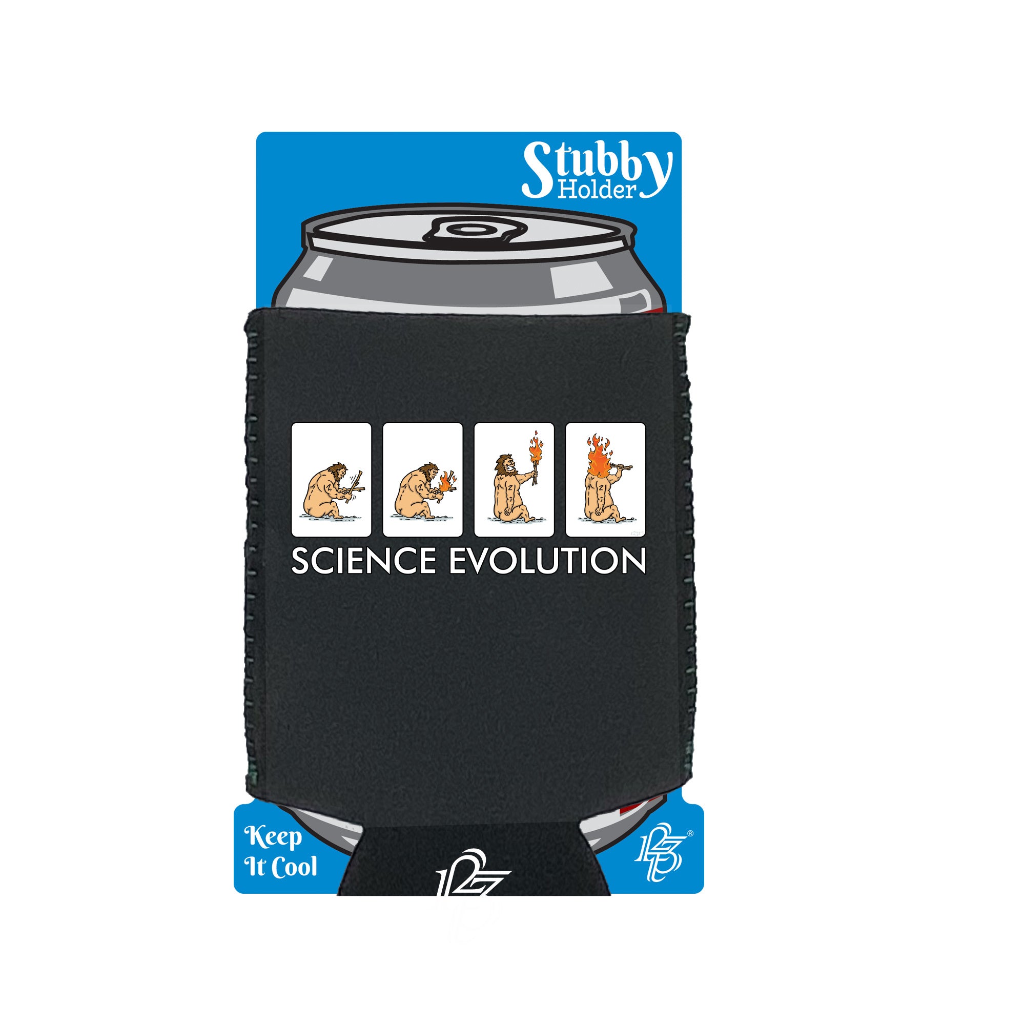 Science Evolution - Funny Stubby Holder With Base