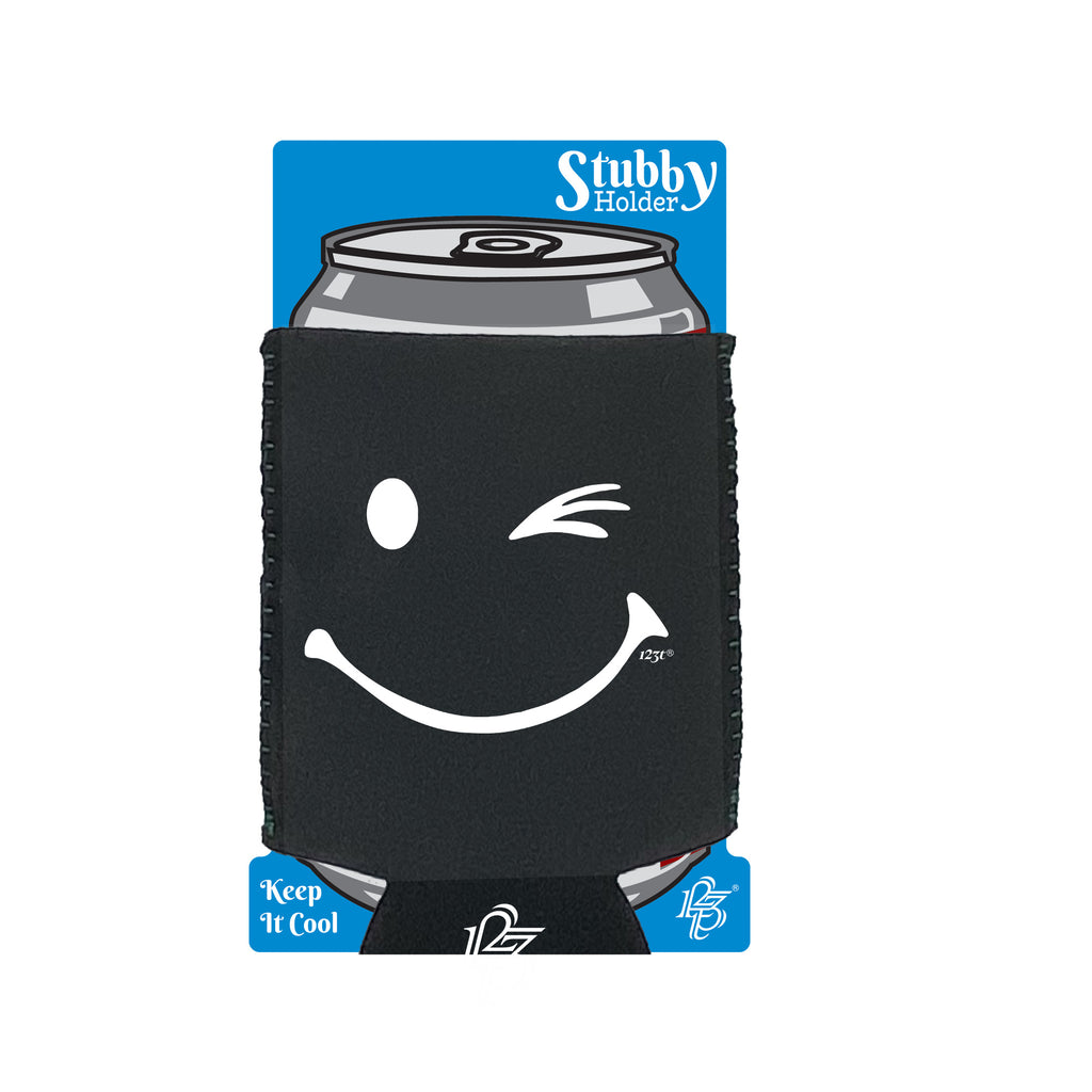 Smile Wink - Funny Stubby Holder With Base