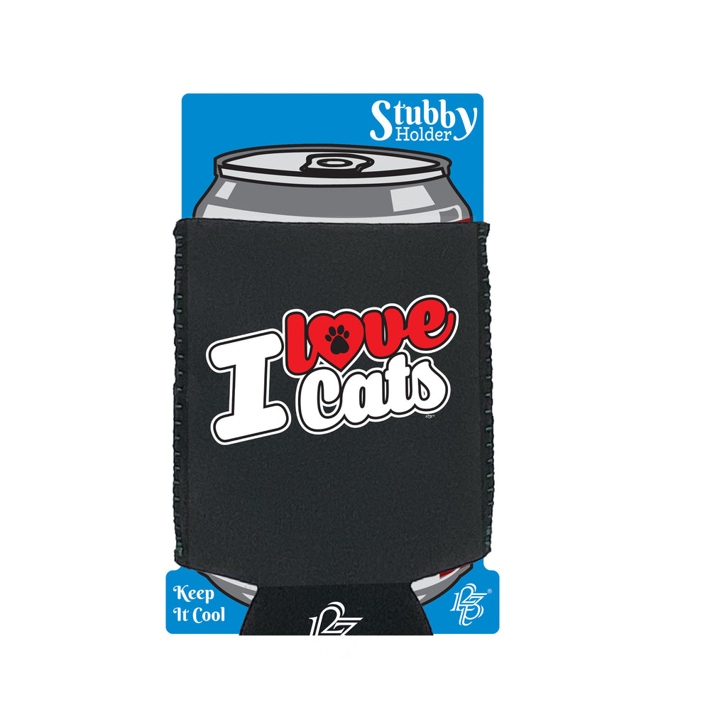 Love Cats Stencil - Funny Stubby Holder With Base