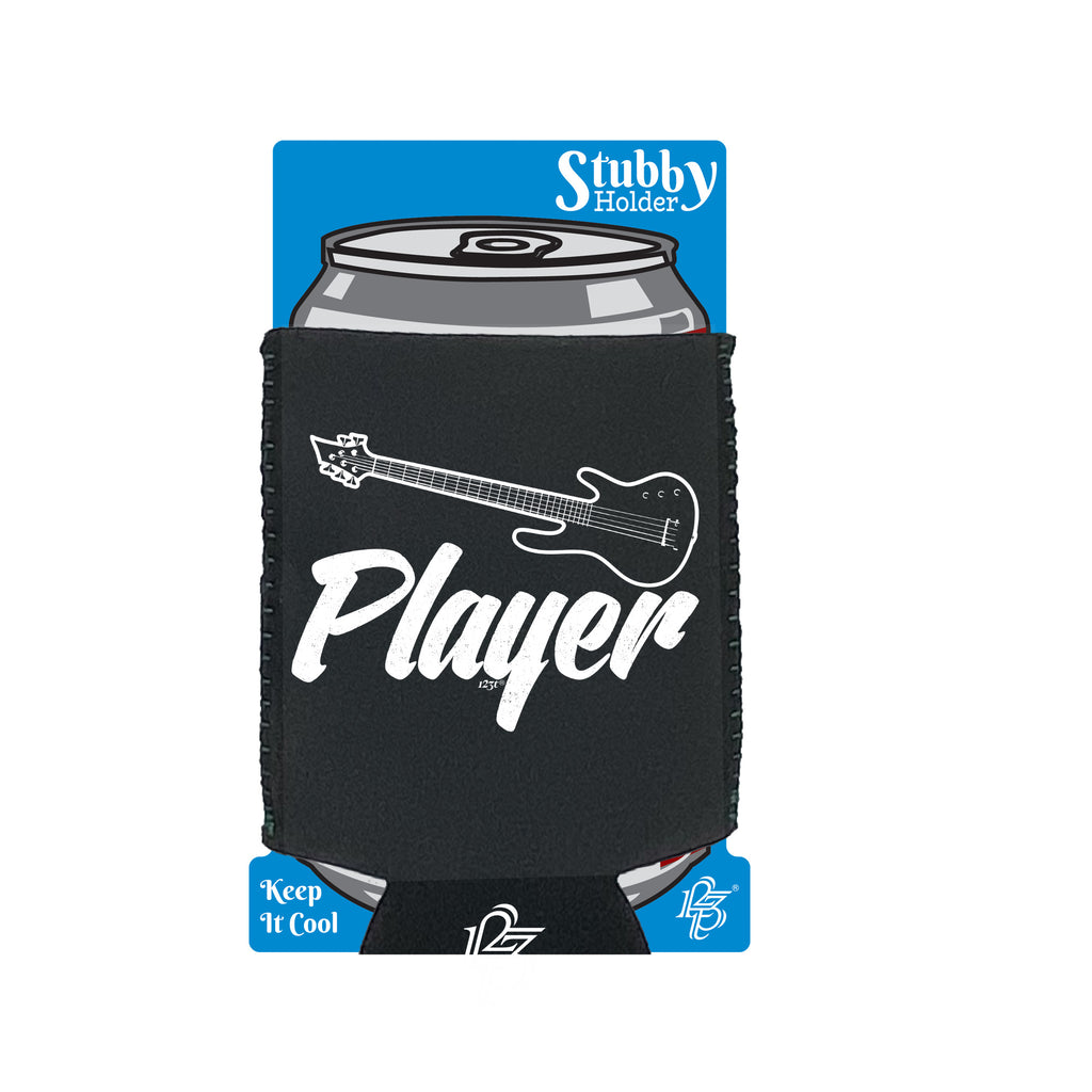 Guitar Player Music - Funny Stubby Holder With Base