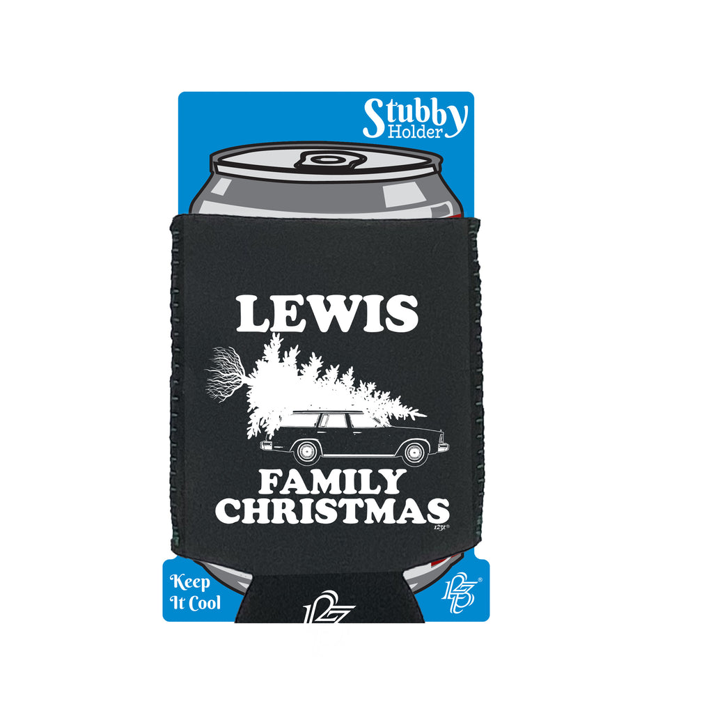 Family Christmas Lewis - Funny Stubby Holder With Base