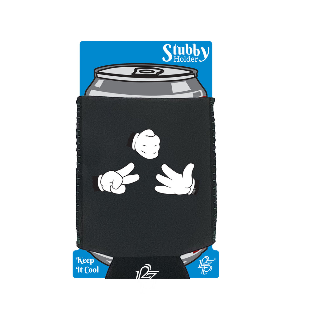 Rock Paper Scissors Gloves - Funny Stubby Holder With Base