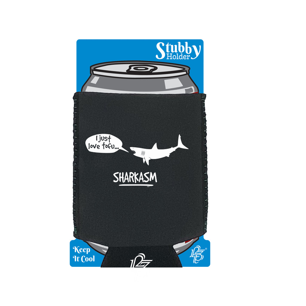 Sharkasm - Funny Stubby Holder With Base