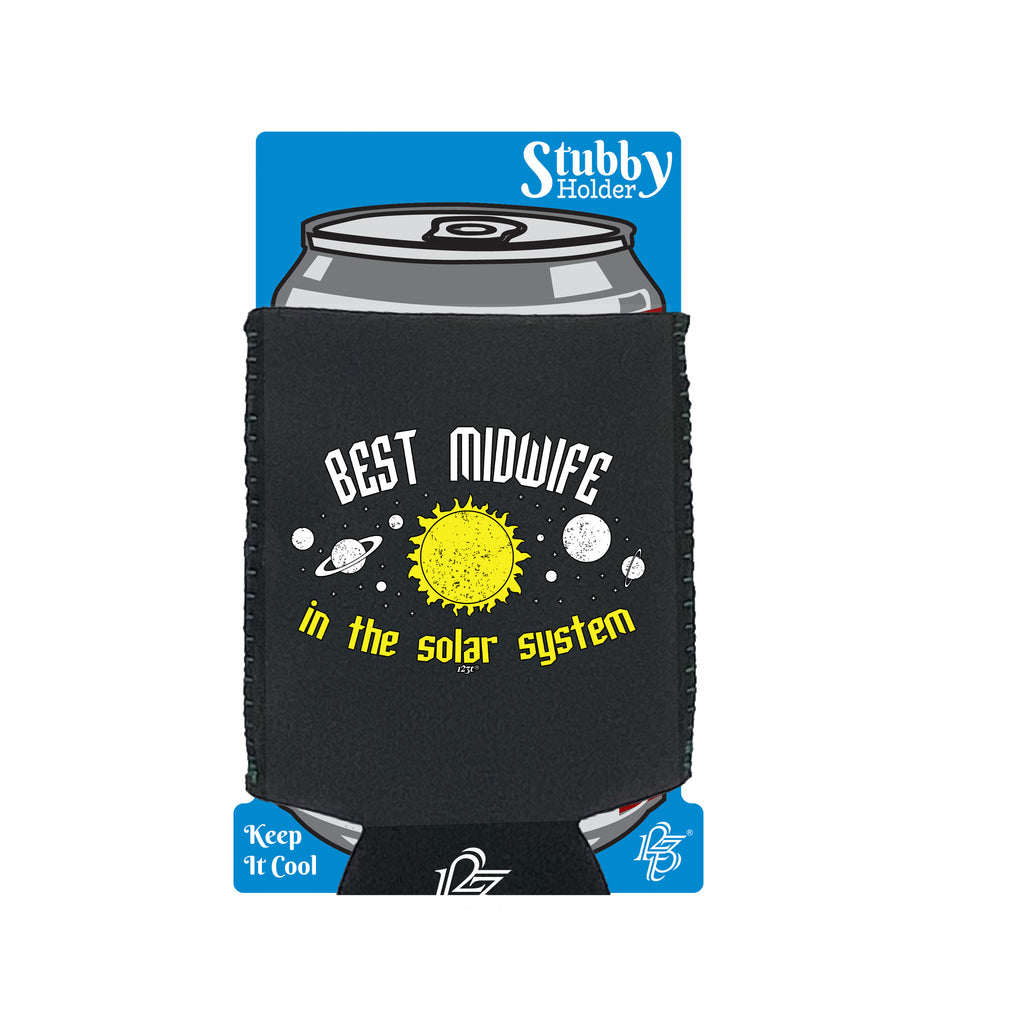 Best Midwife Solar System - Funny Stubby Holder With Base