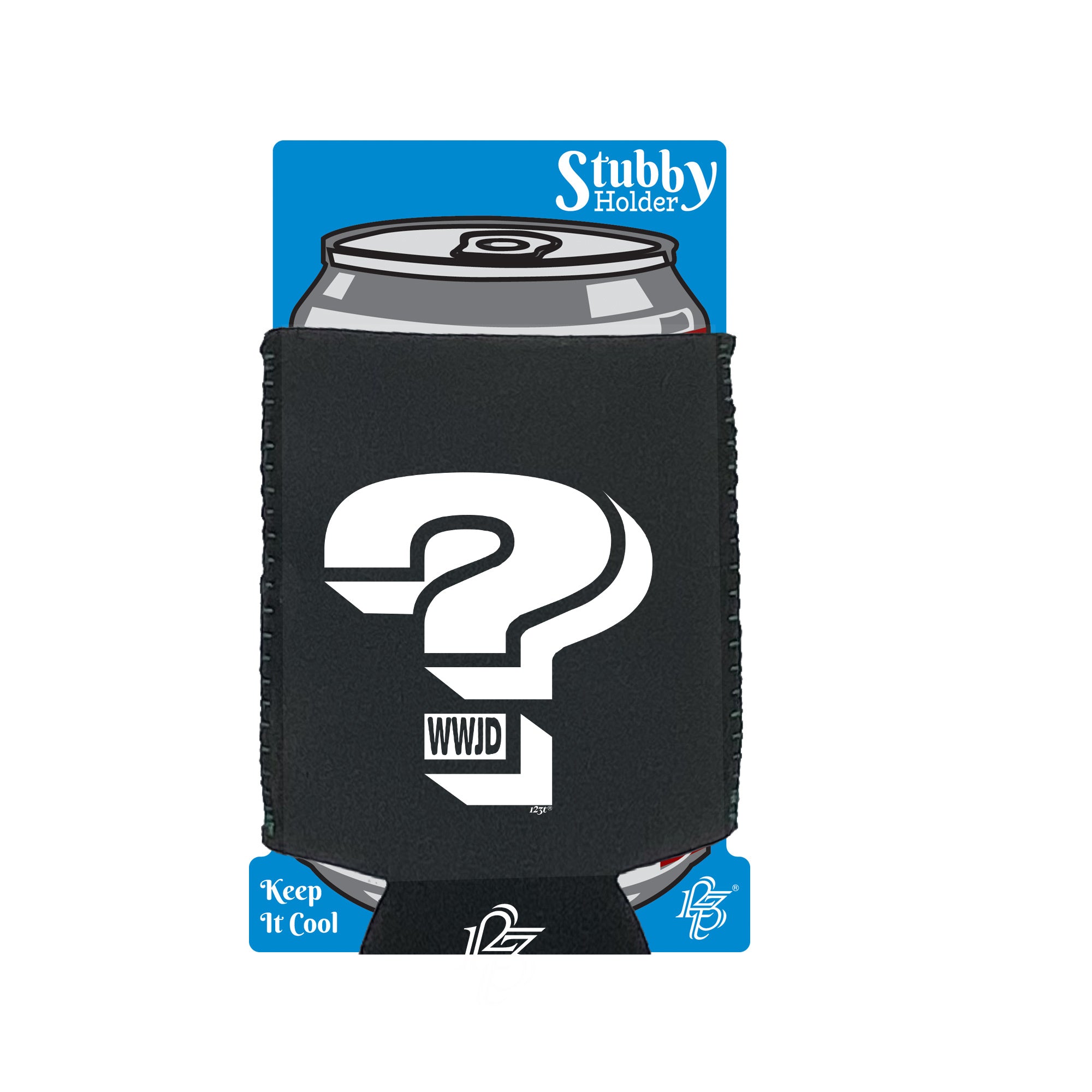 What Would Jesus Do Question Mark - Funny Stubby Holder With Base