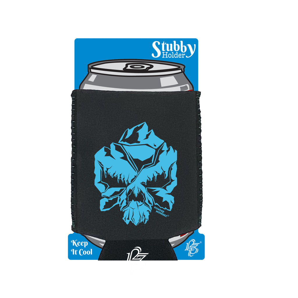 Pm Skull Mountain Blue - Funny Stubby Holder With Base