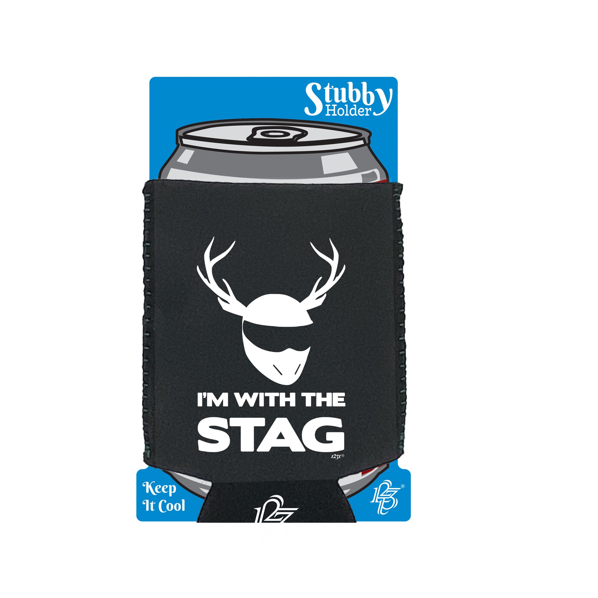 Im With The Stag Solid - Funny Stubby Holder With Base