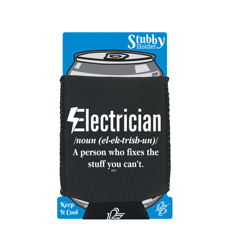 Electrician Noun Sparky - Funny Stubby Holder With Base