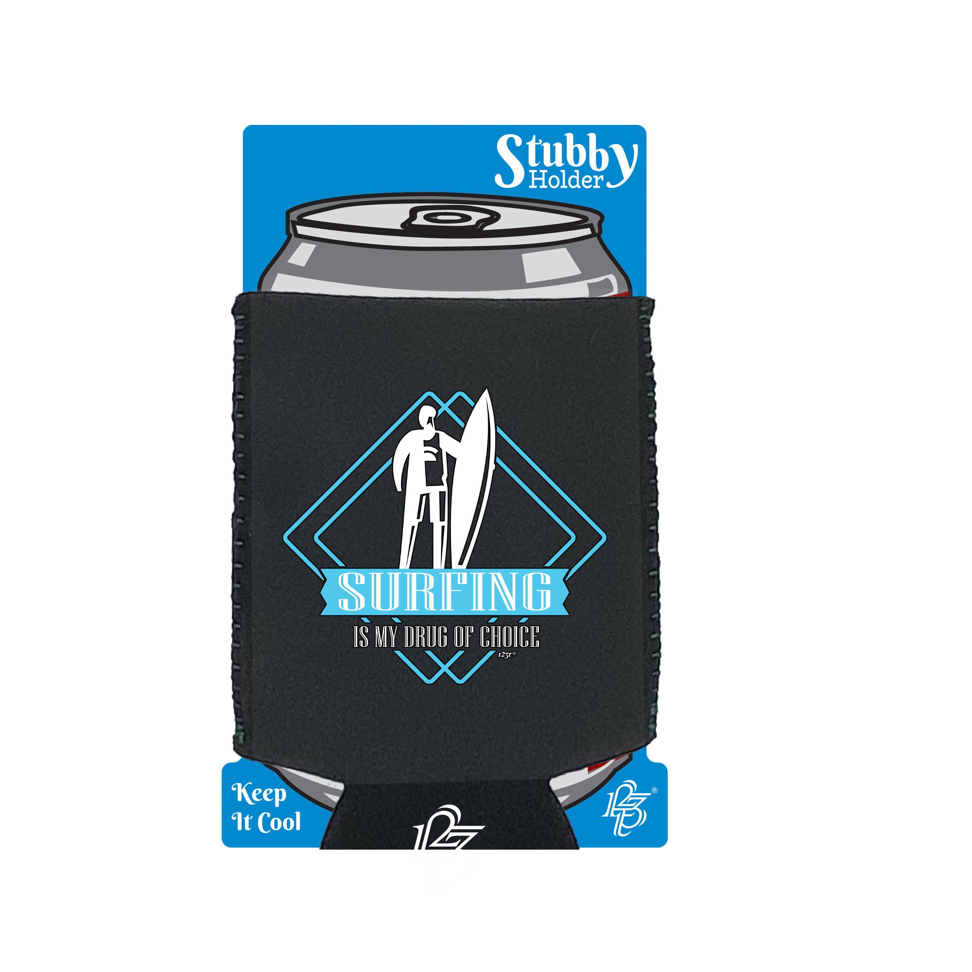 Surfing Is My Choice - Funny Stubby Holder With Base