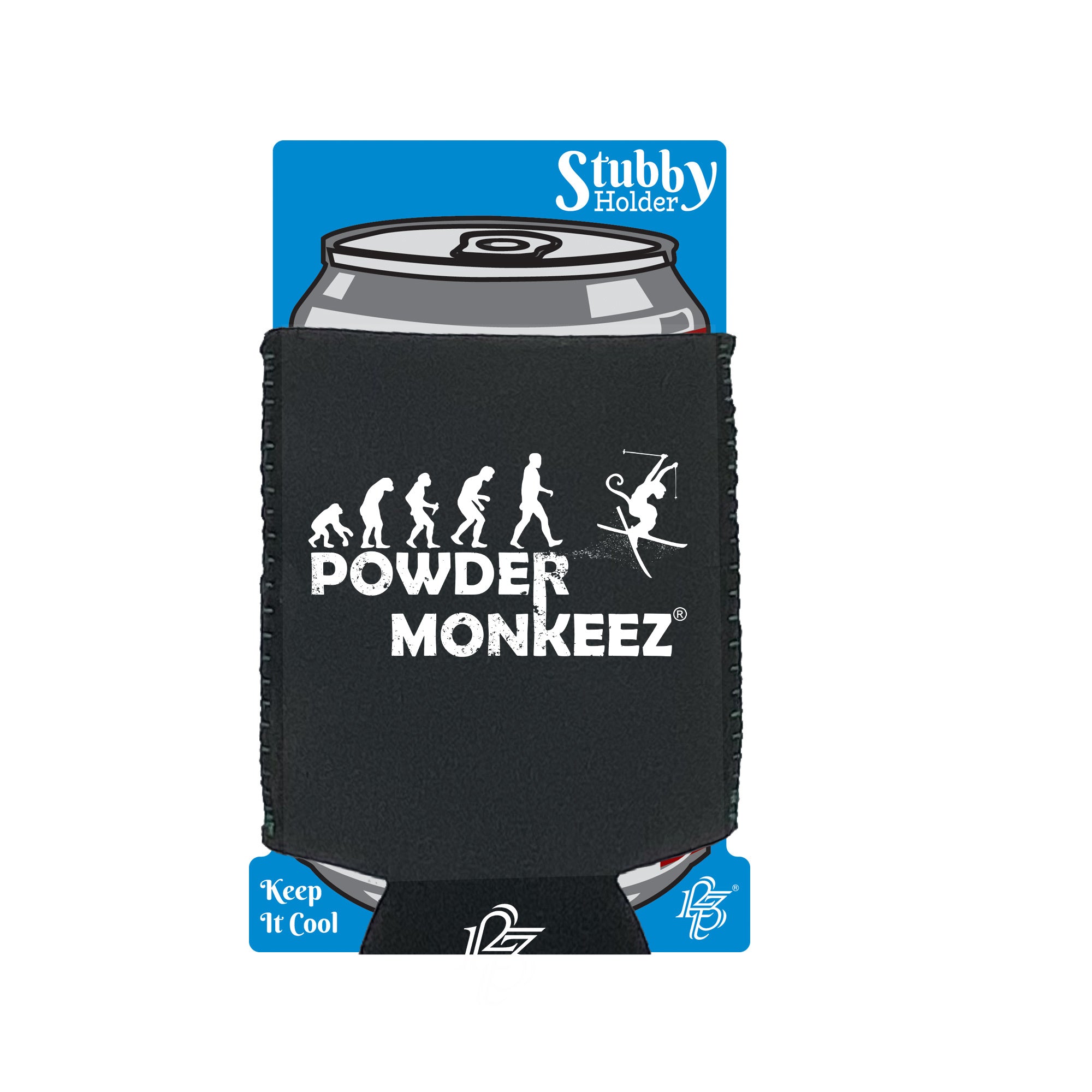 Pm Powder Monkeez Evolution - Funny Stubby Holder With Base