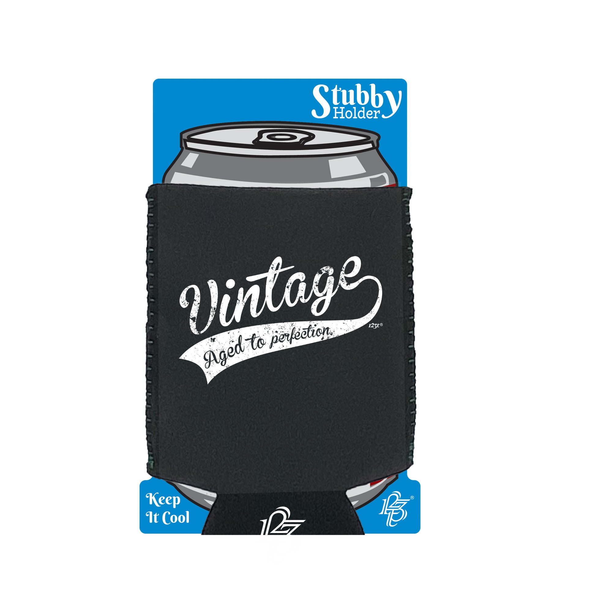 Vintage Aged To Perfection - Funny Stubby Holder With Base