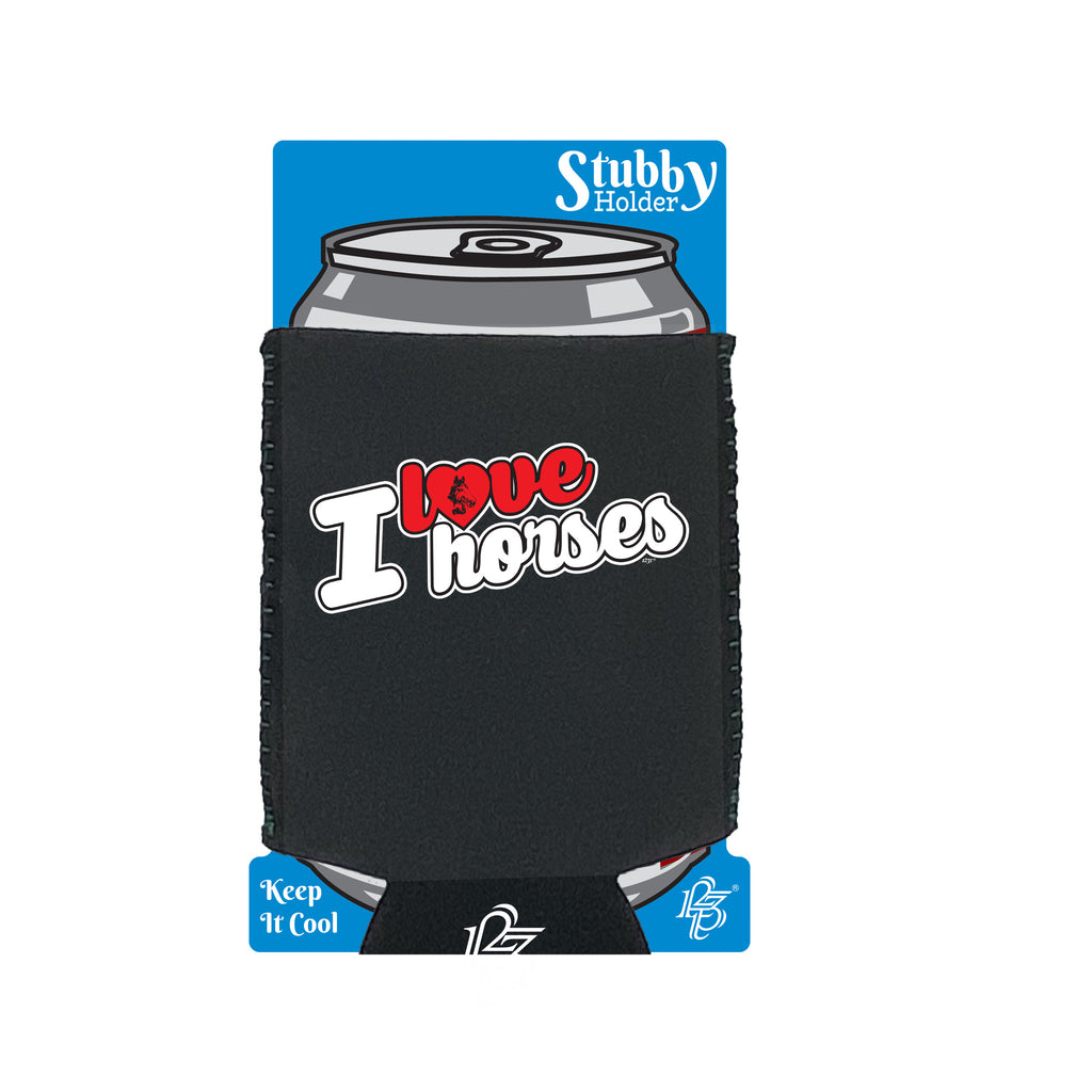 Love Horses Stencil - Funny Stubby Holder With Base