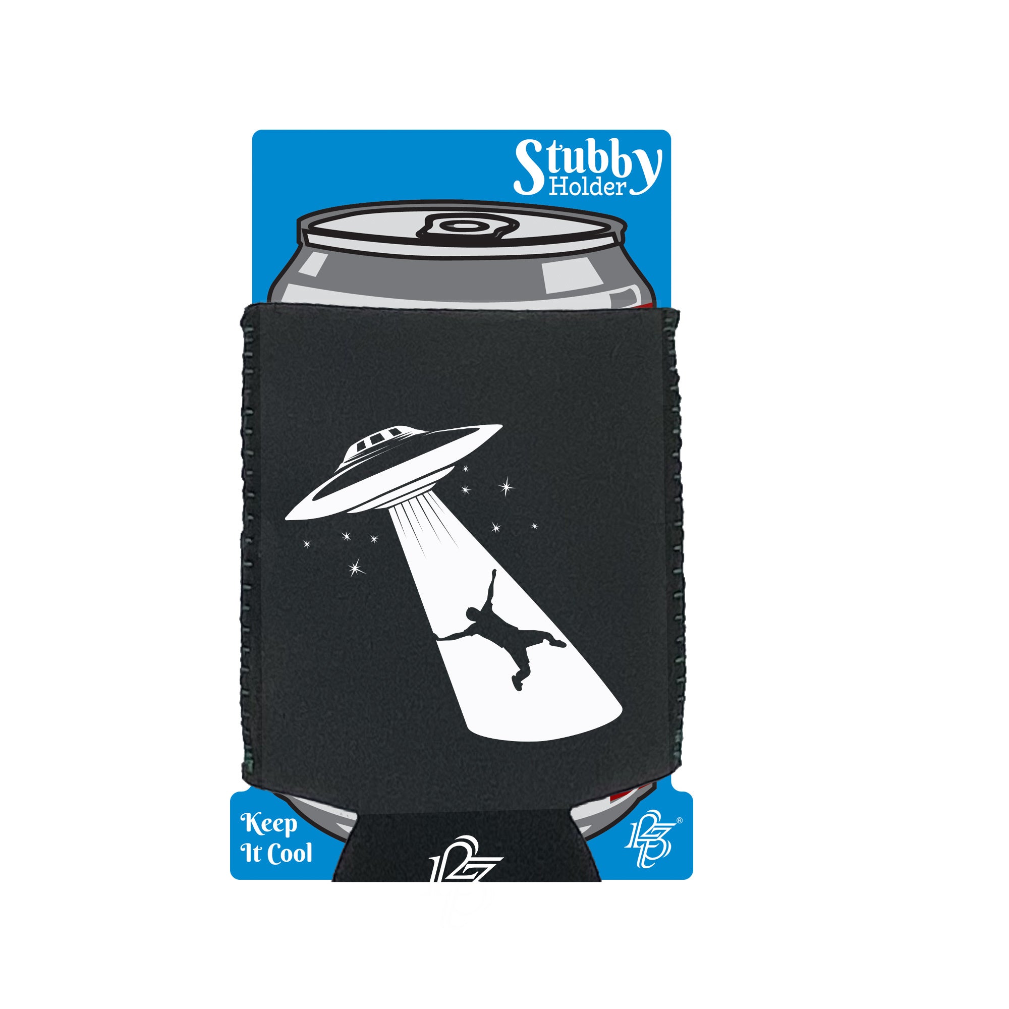 Ufo Abduction White - Funny Stubby Holder With Base