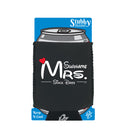Surname Heart Mrs Since - Funny Stubby Holder With Base