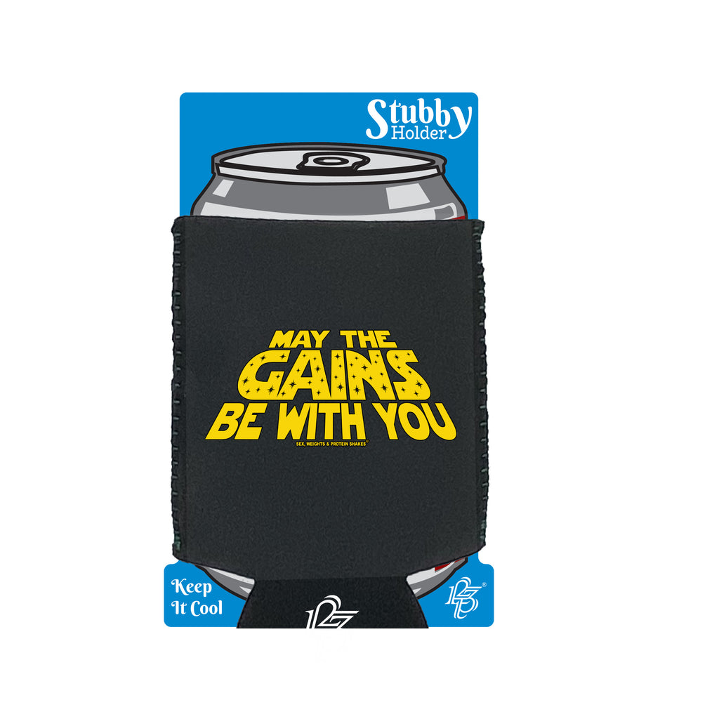 Swps May The Gains Be With You - Funny Stubby Holder With Base