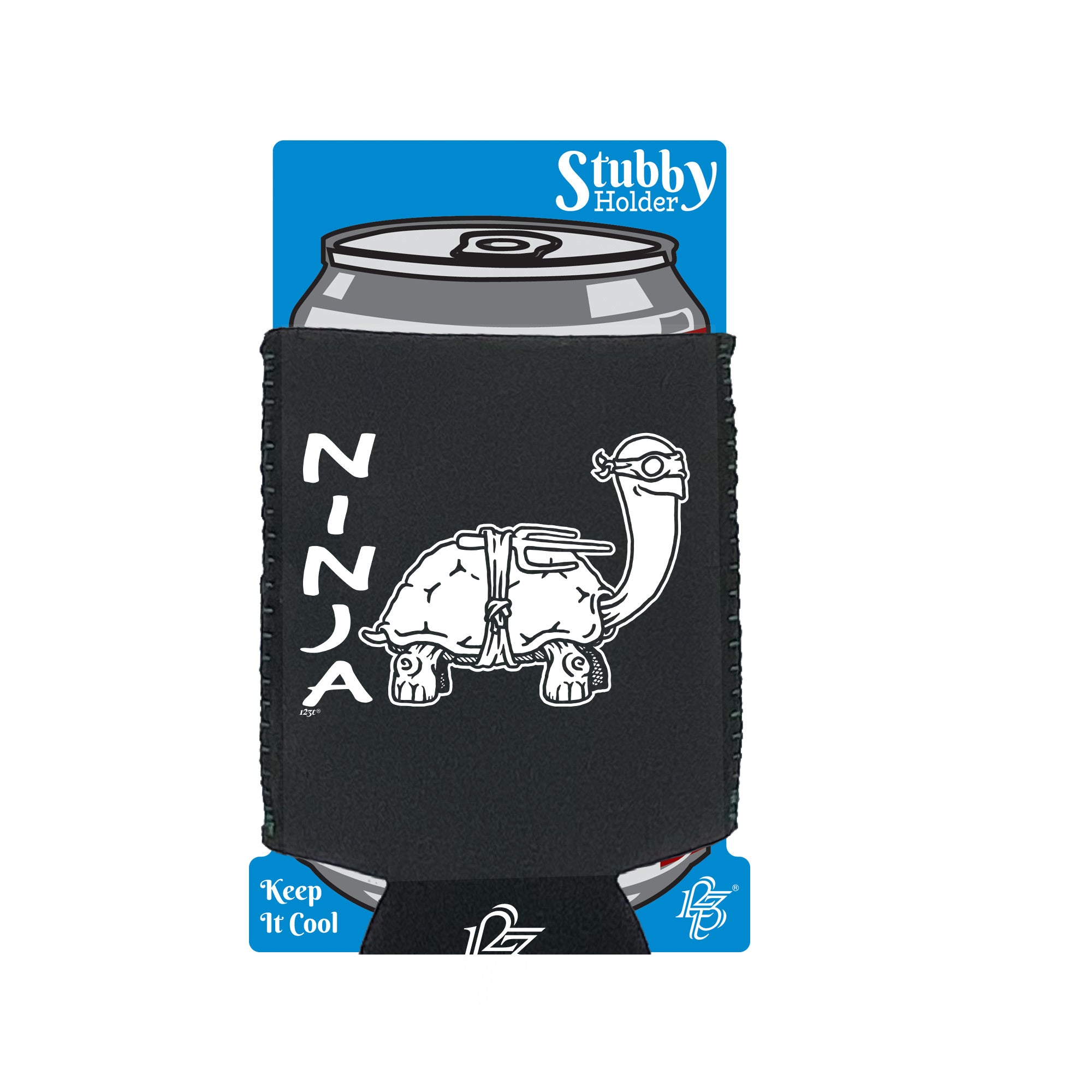 Ninja Tortoise - Funny Stubby Holder With Base