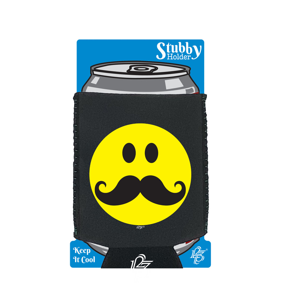 Moustache Smile - Funny Stubby Holder With Base