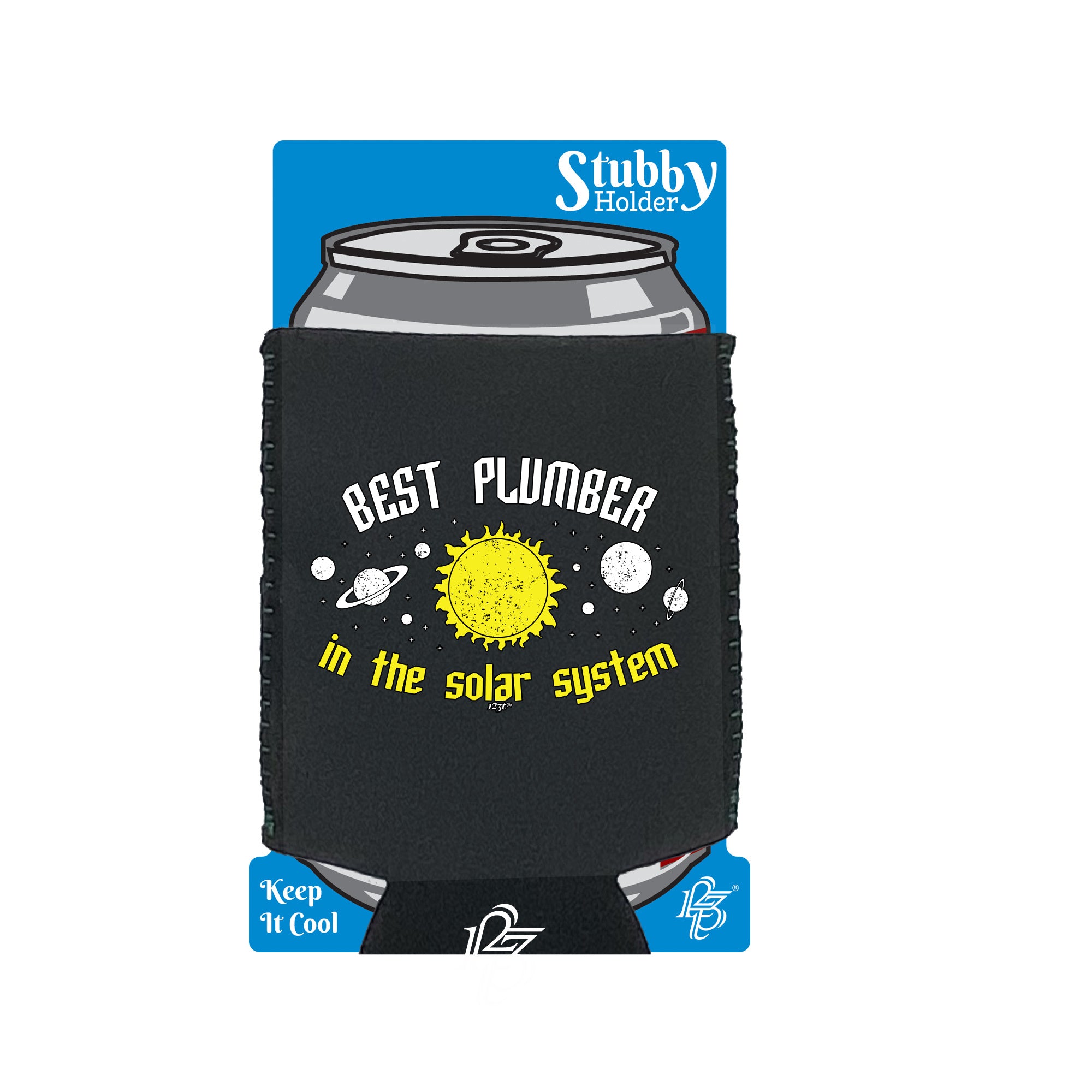 Best Plumber Solar System - Funny Stubby Holder With Base