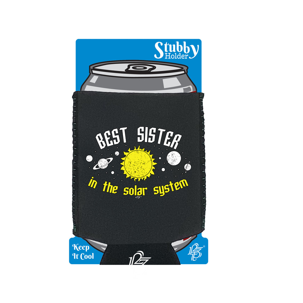 Best Sister Solar System - Funny Stubby Holder With Base