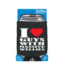 Love Heart Guys With Massive Wellies - Funny Stubby Holder With Base