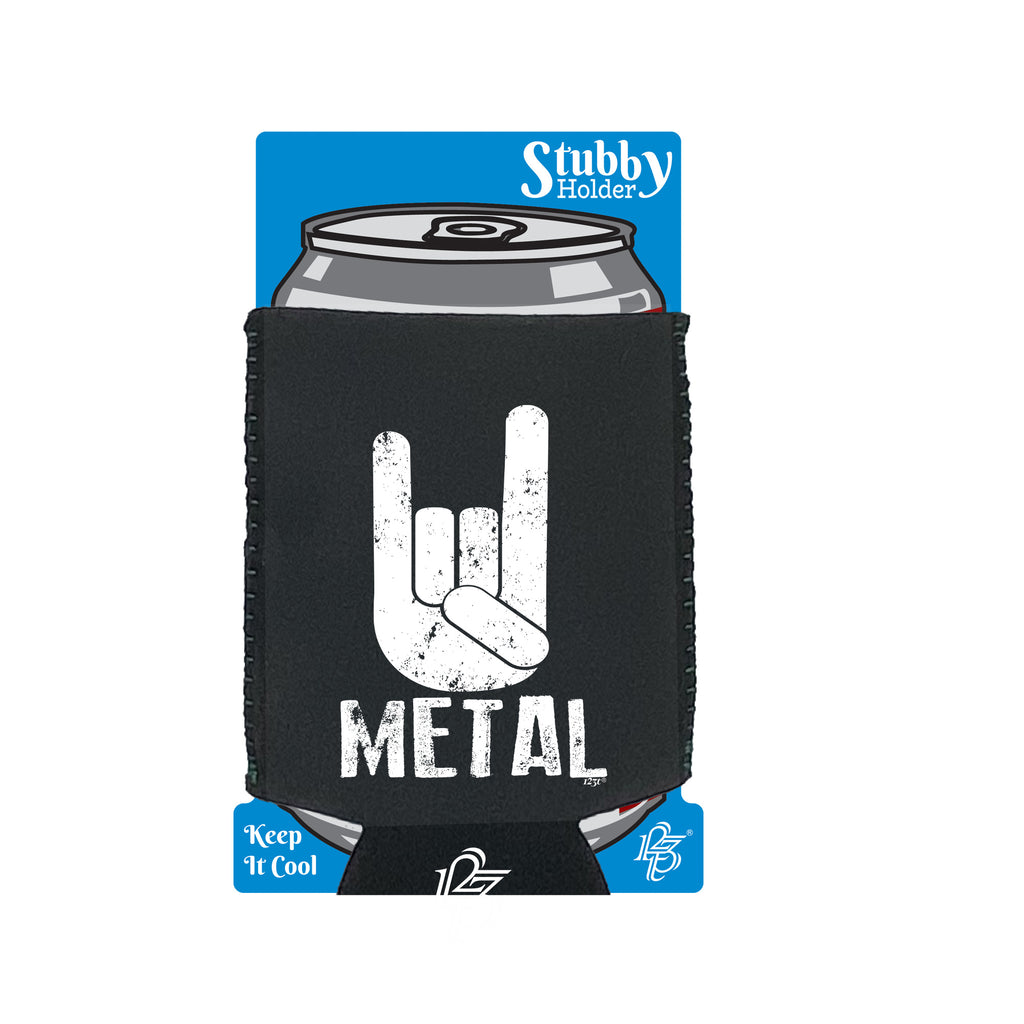 Metal Music - Funny Stubby Holder With Base