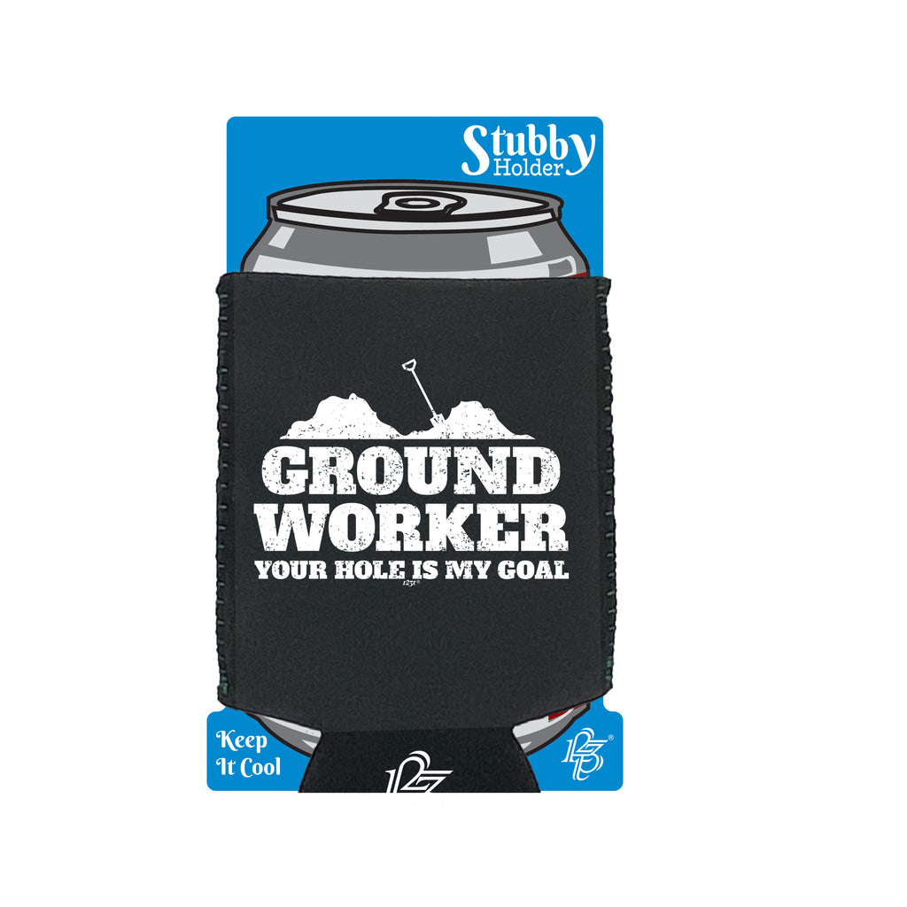 Ground Worker Tradie - Funny Stubby Holder With Base