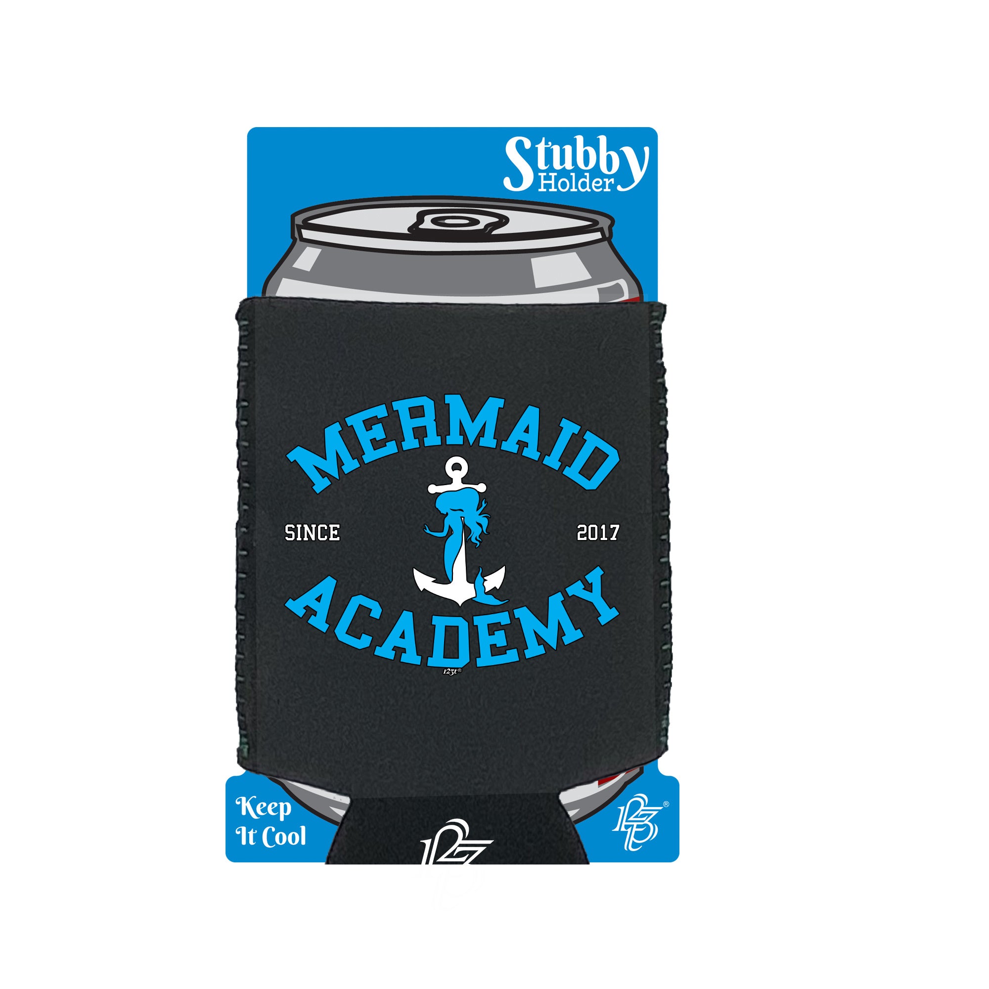 Mermaid Academy - Funny Stubby Holder With Base