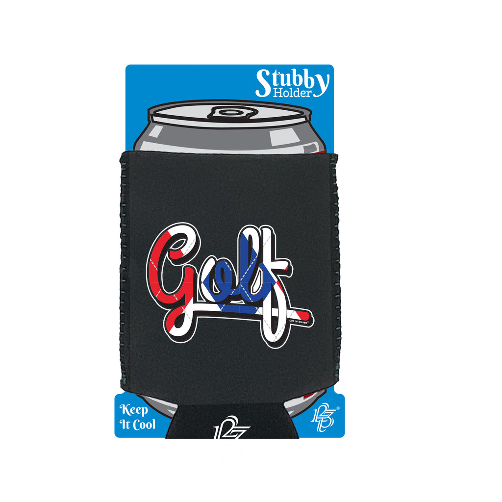 Oob Red White Blue Golf - Funny Stubby Holder With Base