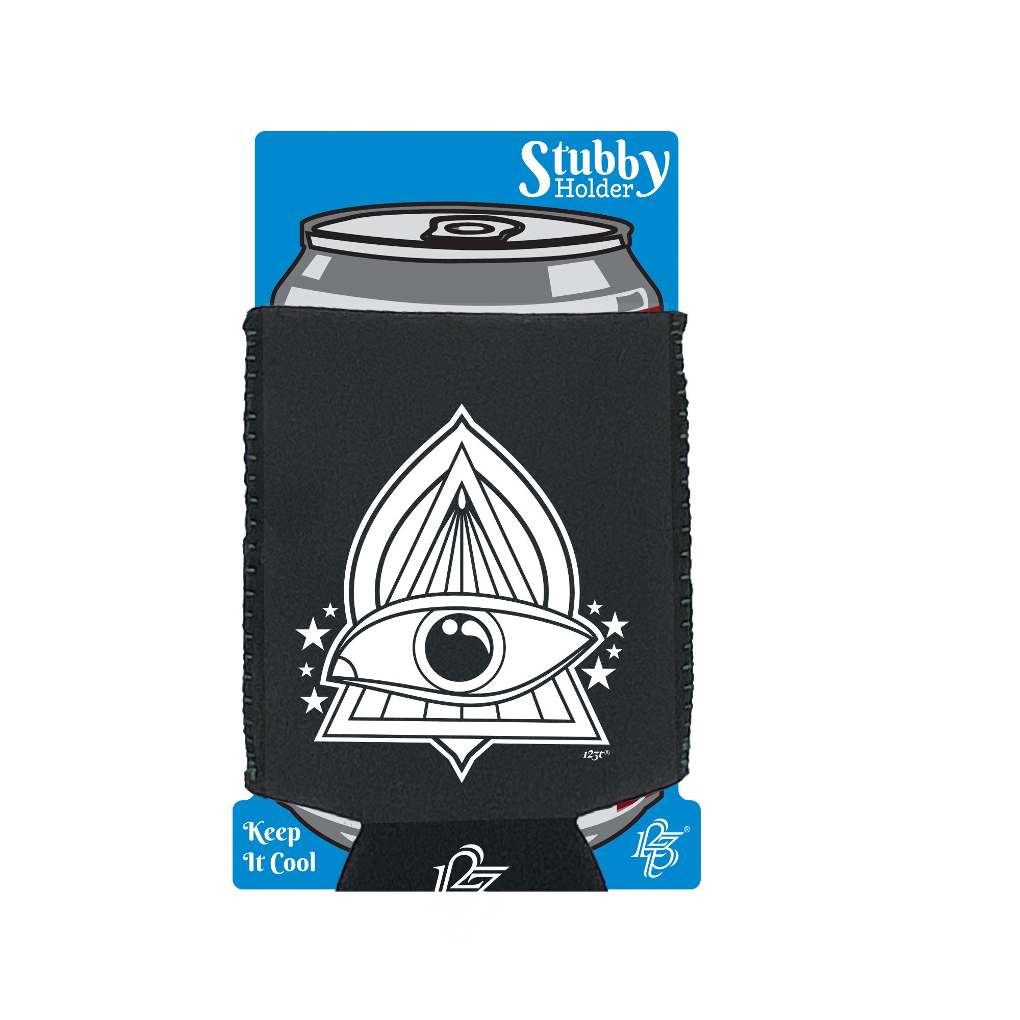 Festival Triangle Eye White - Funny Stubby Holder With Base