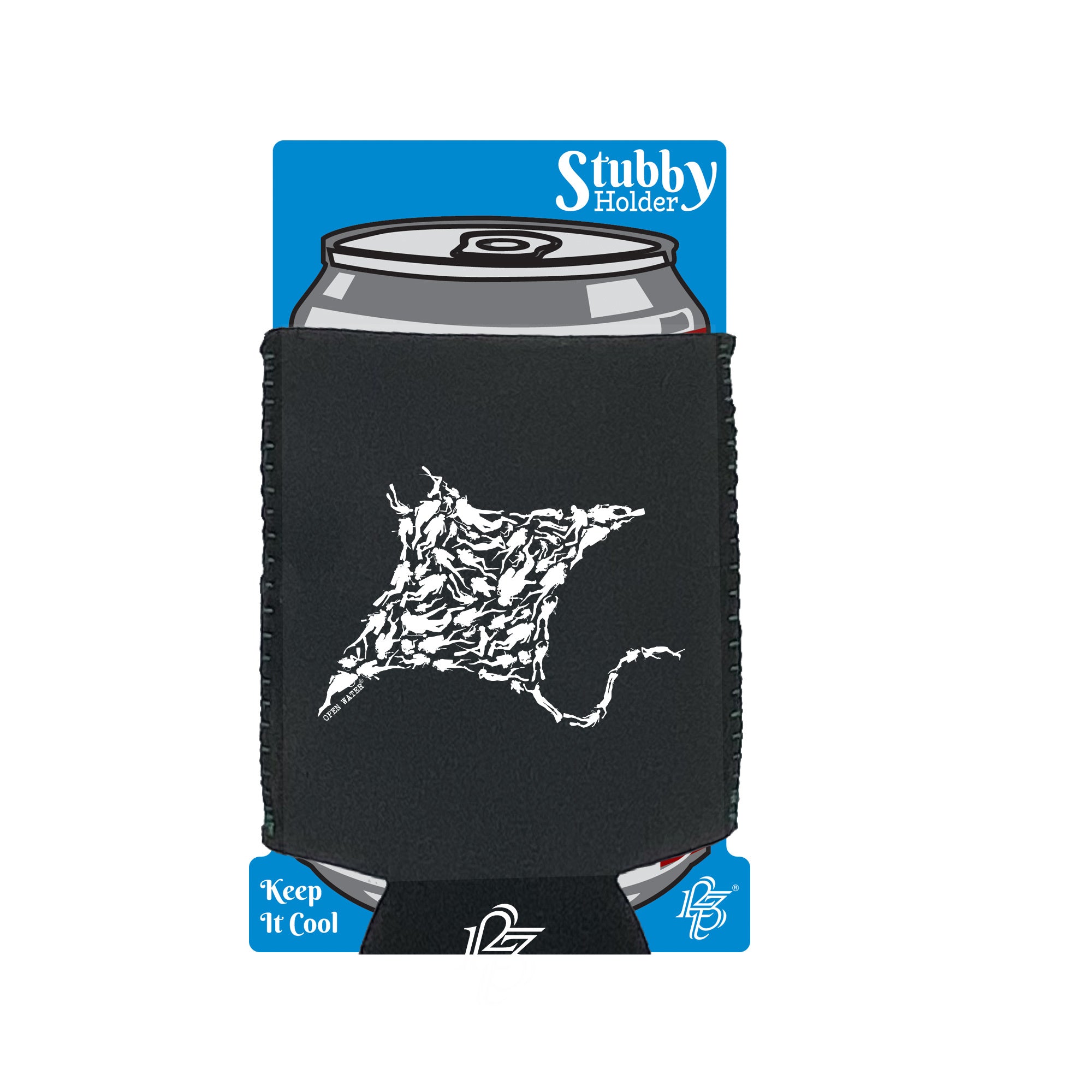 Ow Manta Ray - Funny Stubby Holder With Base