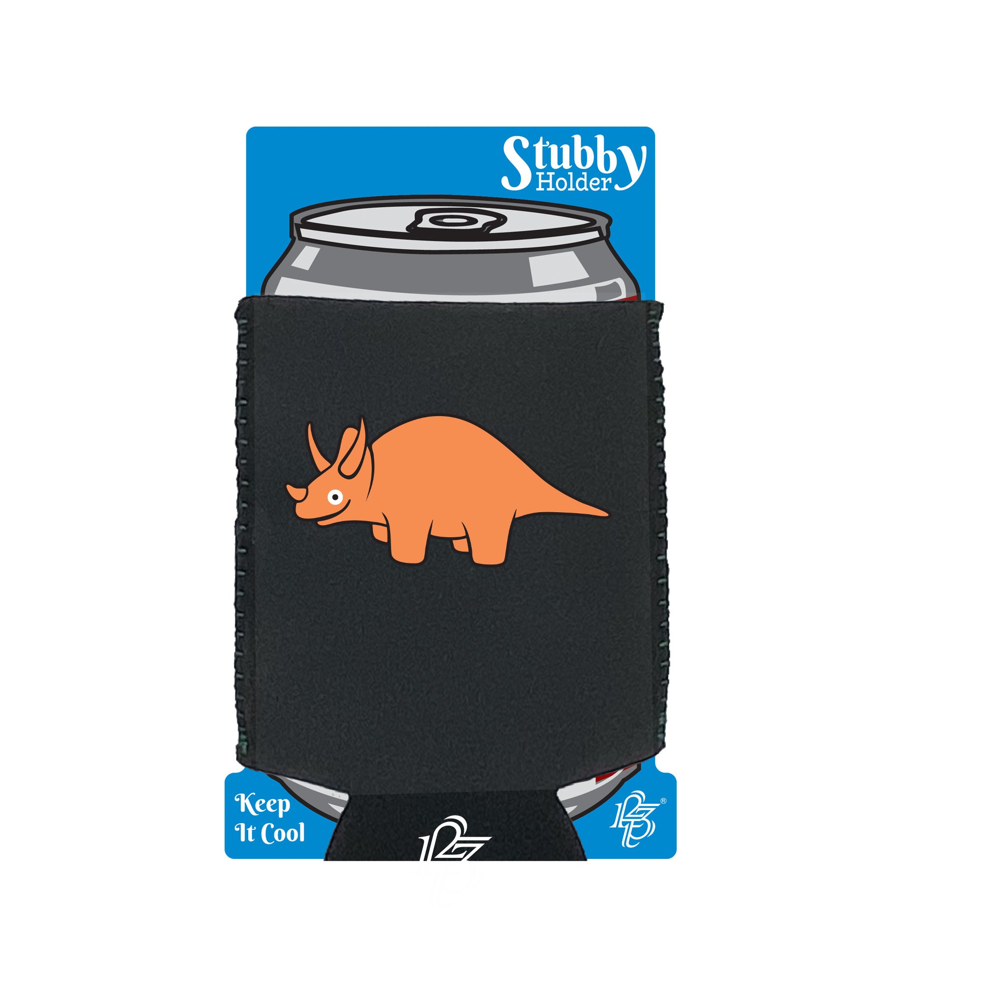 Dinosaur Triceratops Ani Mates - Funny Stubby Holder With Base