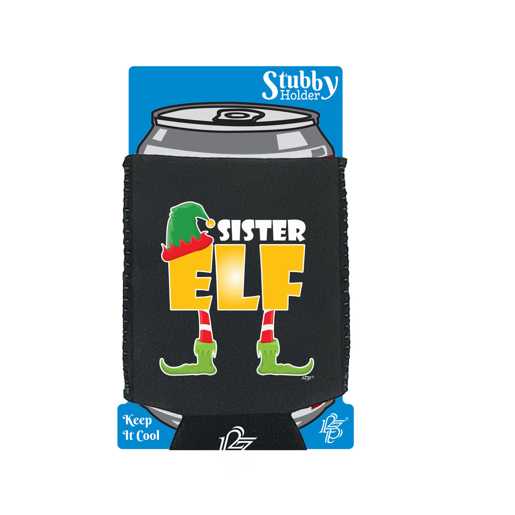 Elf Sister - Funny Stubby Holder With Base