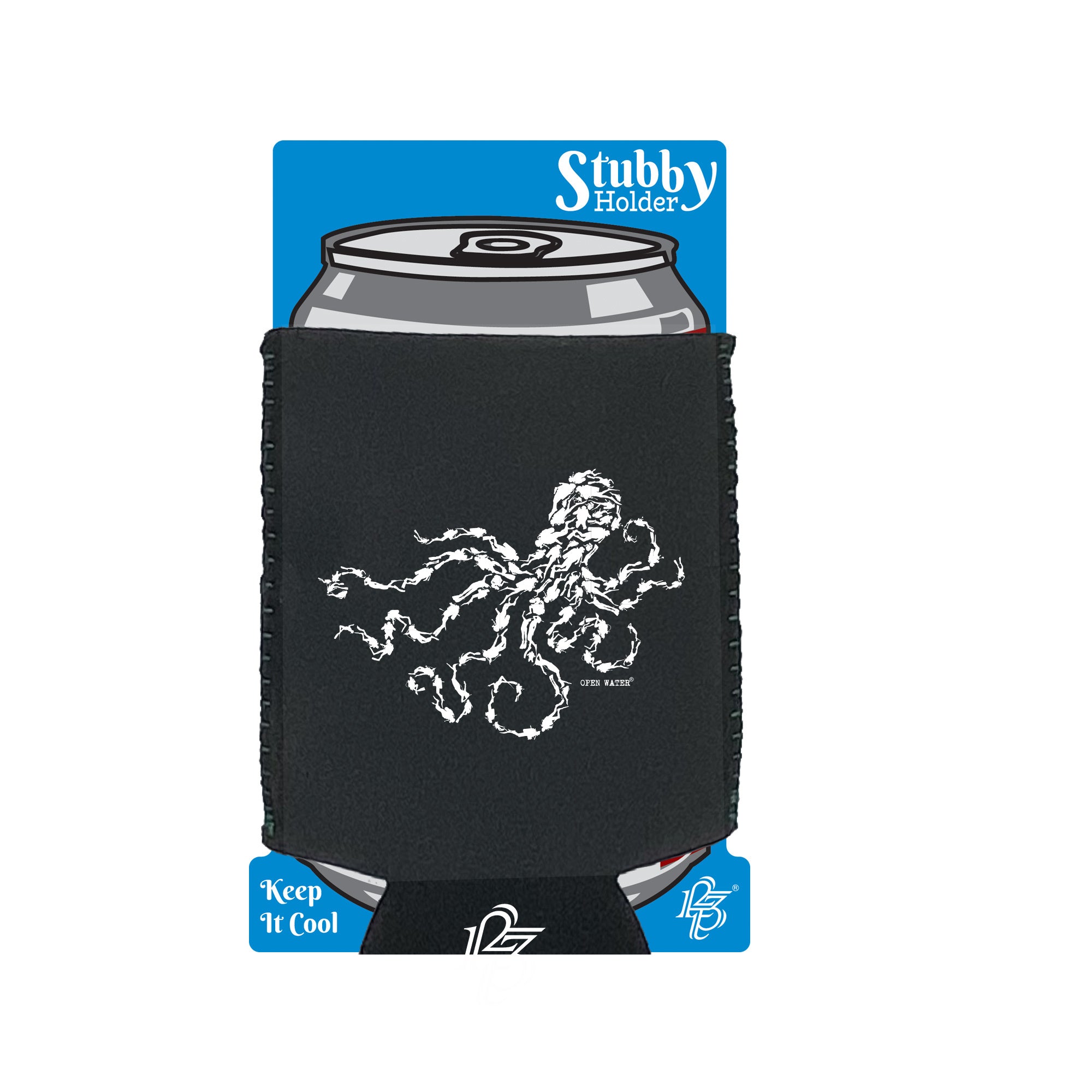 Ow Octopus Diver - Funny Stubby Holder With Base