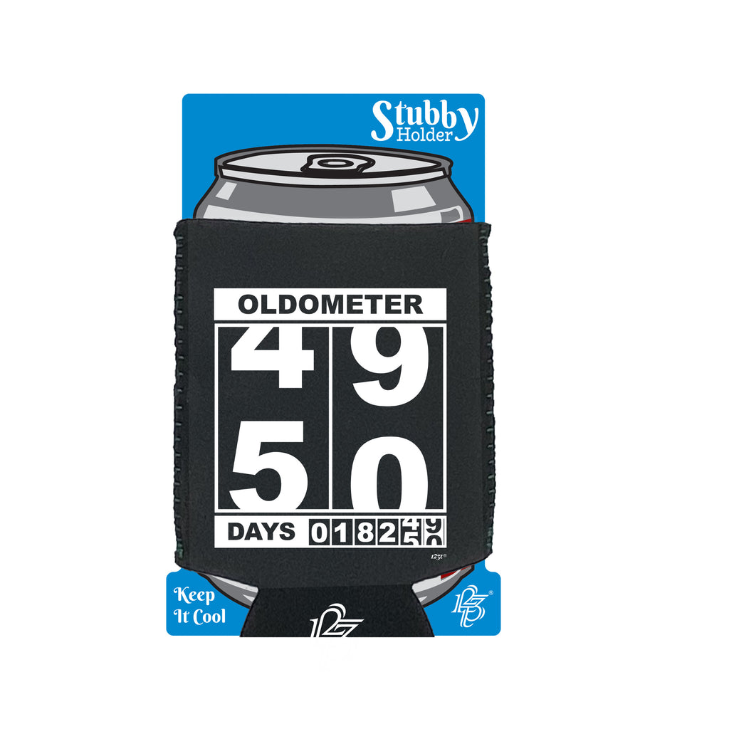Oldometer 49 50 Days - Funny Stubby Holder With Base