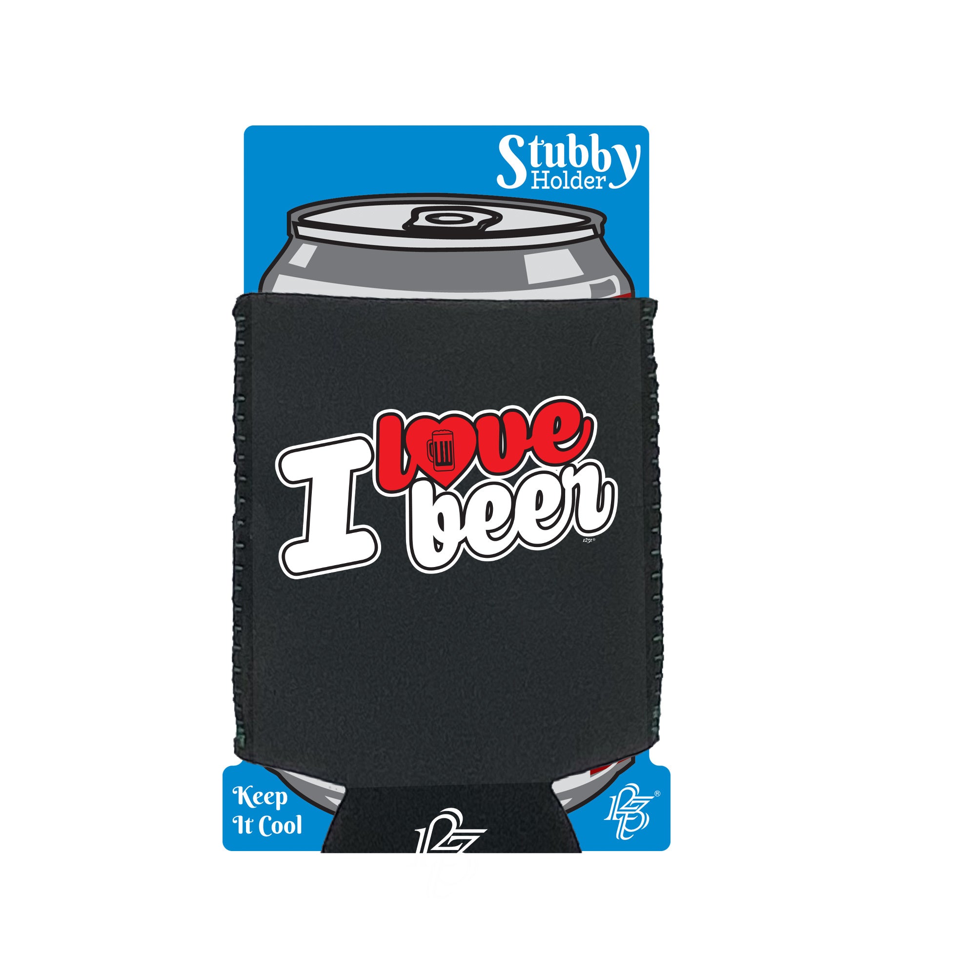 Love Beer Stencil - Funny Stubby Holder With Base
