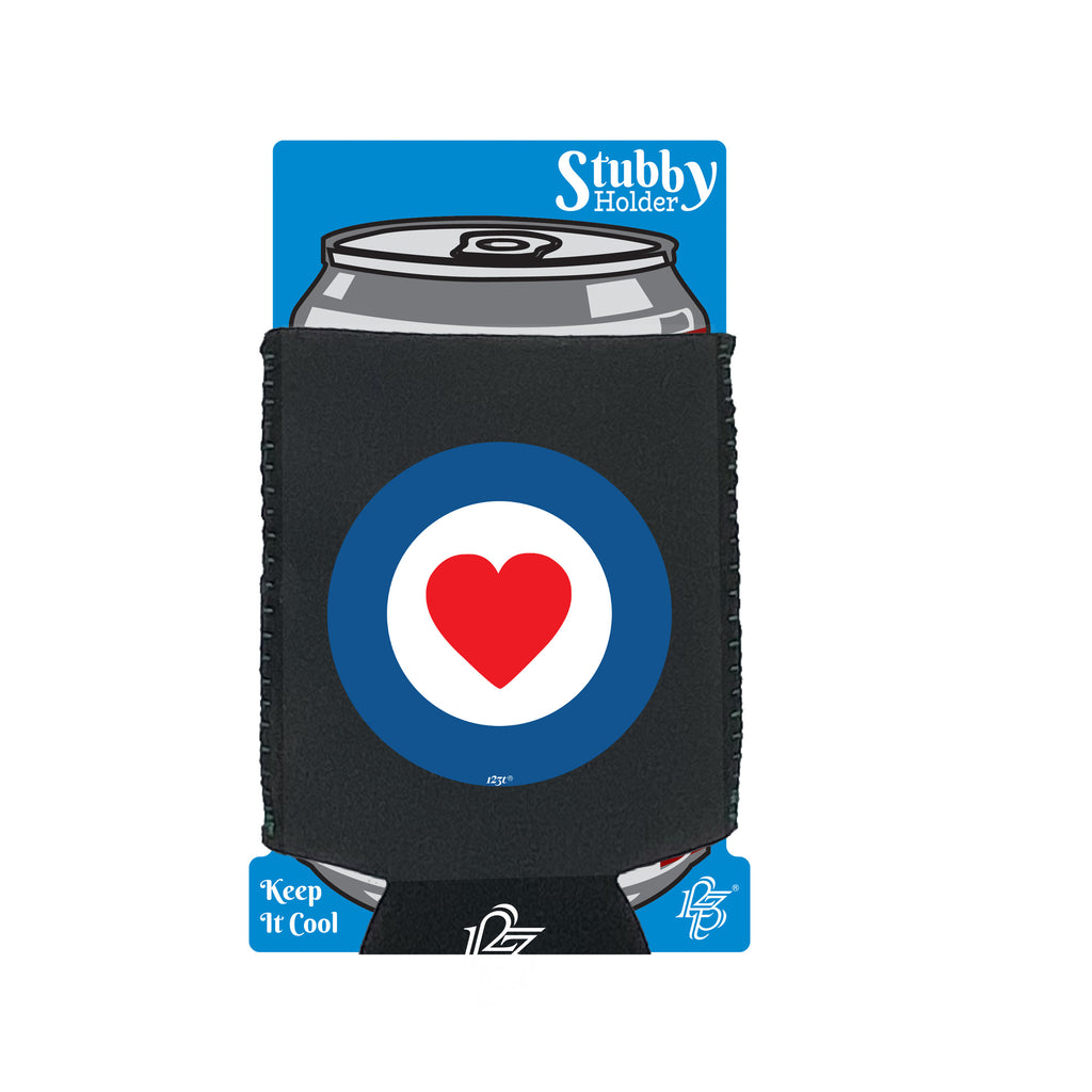 Target Heart - Funny Stubby Holder With Base