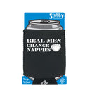 Real Men Change Nappies - Funny Stubby Holder With Base