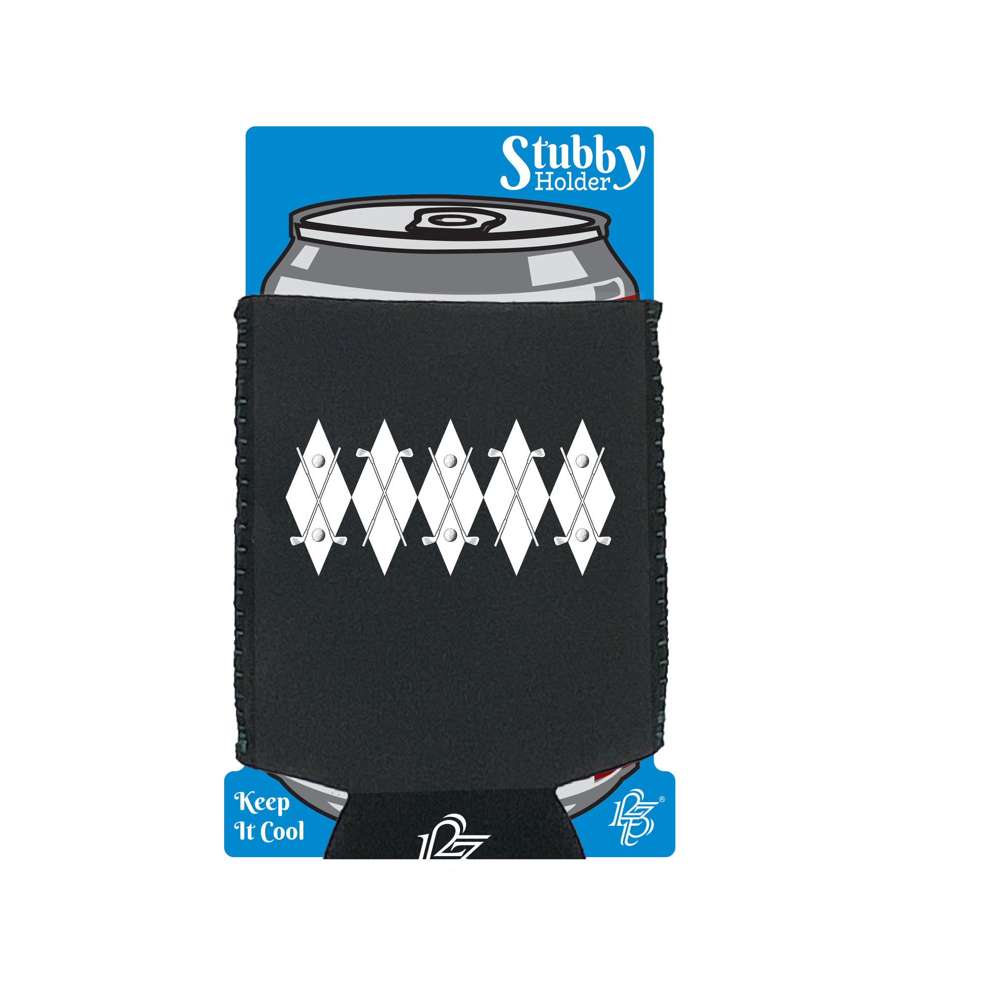 Oob Argyle Golf Jumper - Funny Stubby Holder With Base