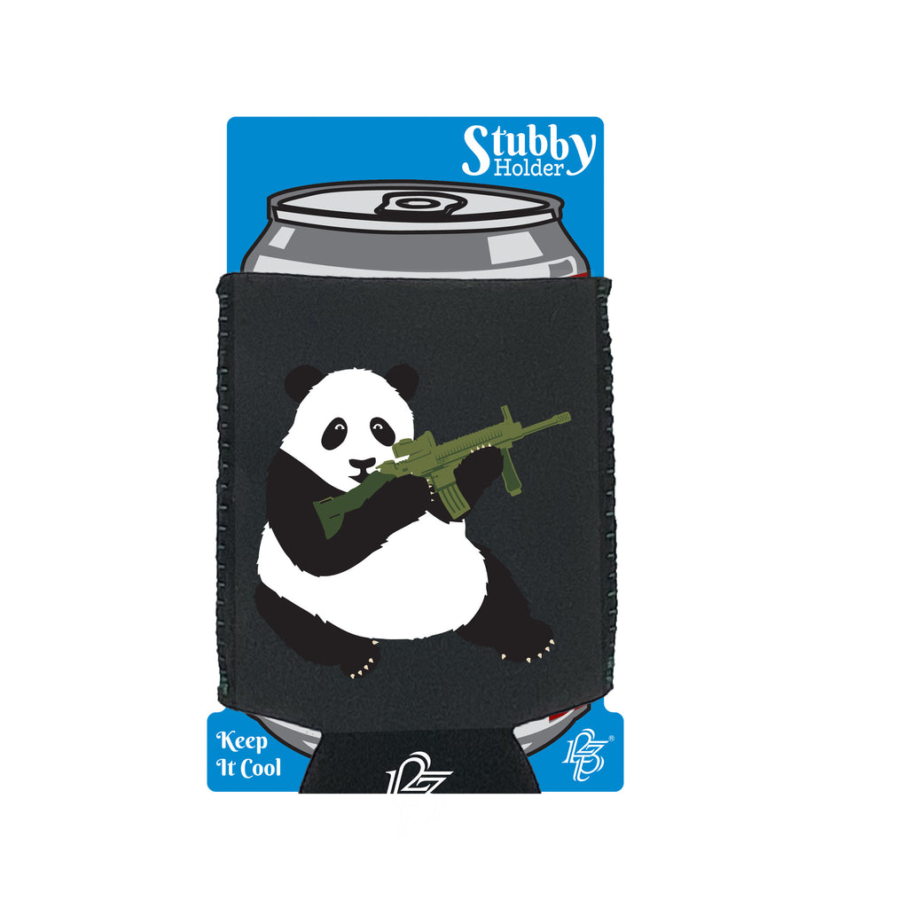 Armed Panda - Funny Stubby Holder With Base