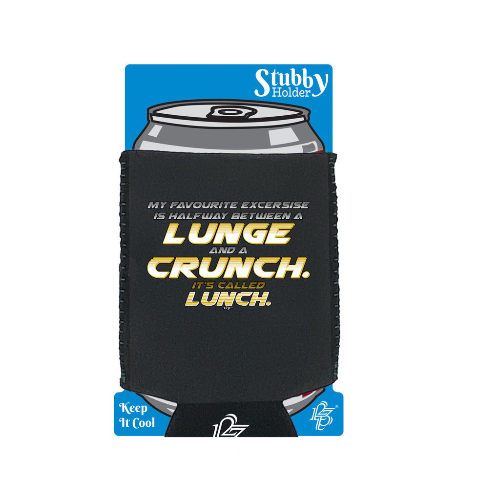 My Favourite Excercise Lunch 2 Colour - Funny Stubby Holder With Base