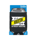 Robertson V2 Surname Thing - Funny Stubby Holder With Base