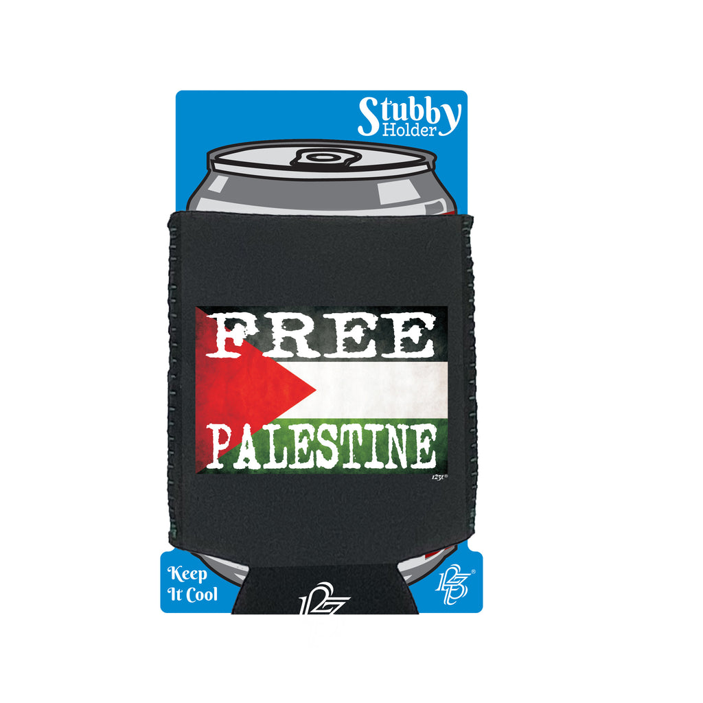 Free Palestine Flag - Funny Stubby Holder With Base