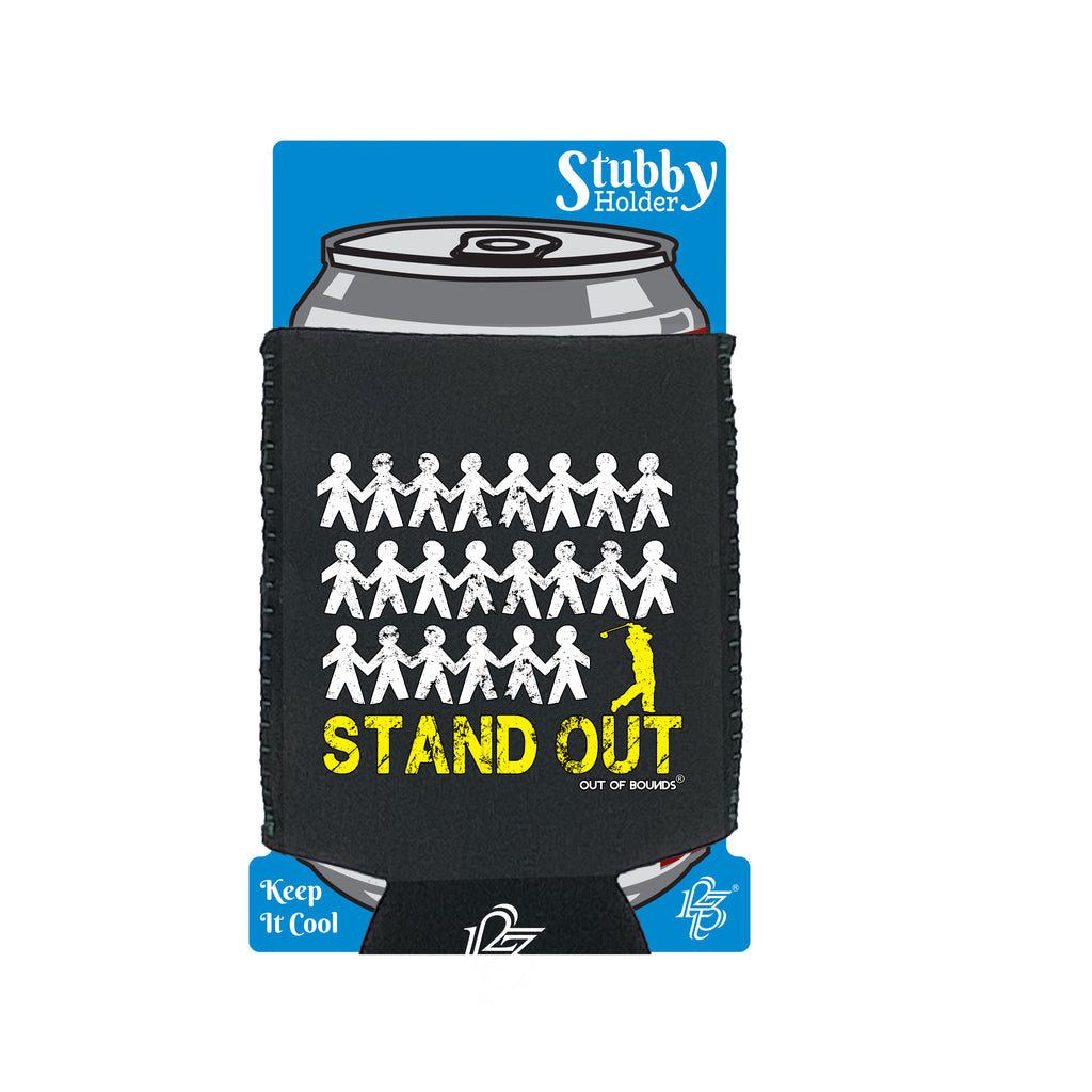 Oob Stand Out Golfer - Funny Stubby Holder With Base