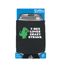 Trex Loves Crazy Straws Dinosaur - Funny Stubby Holder With Base