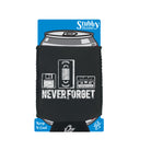 Never Forget Floppy Vhs Tape Retro - Funny Stubby Holder With Base