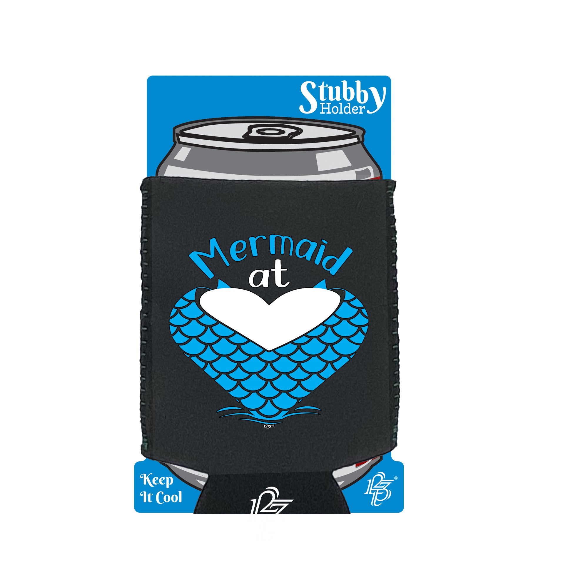 Mermaid At Heart - Funny Stubby Holder With Base